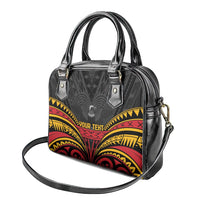 Custom Papua New Guinea Cricket Shoulder Handbag PNG Emblem Mix Polyneisan Pattern LT9 - Polynesian Pride