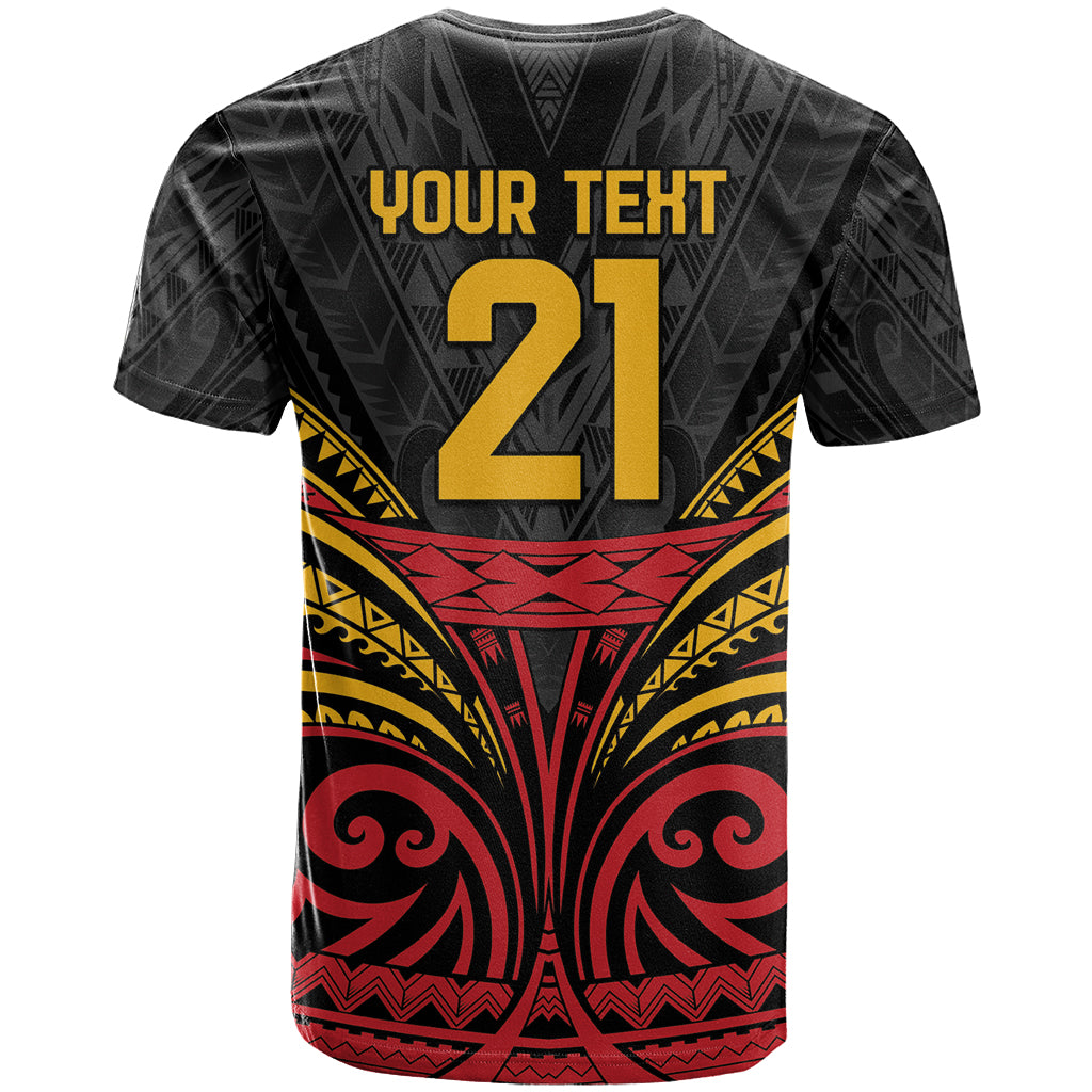 Custom Papua New Guinea Cricket T Shirt PNG Emblem Mix Polyneisan Pattern LT9 - Polynesian Pride