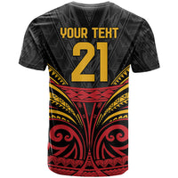 Custom Papua New Guinea Cricket T Shirt PNG Emblem Mix Polyneisan Pattern LT9 - Polynesian Pride