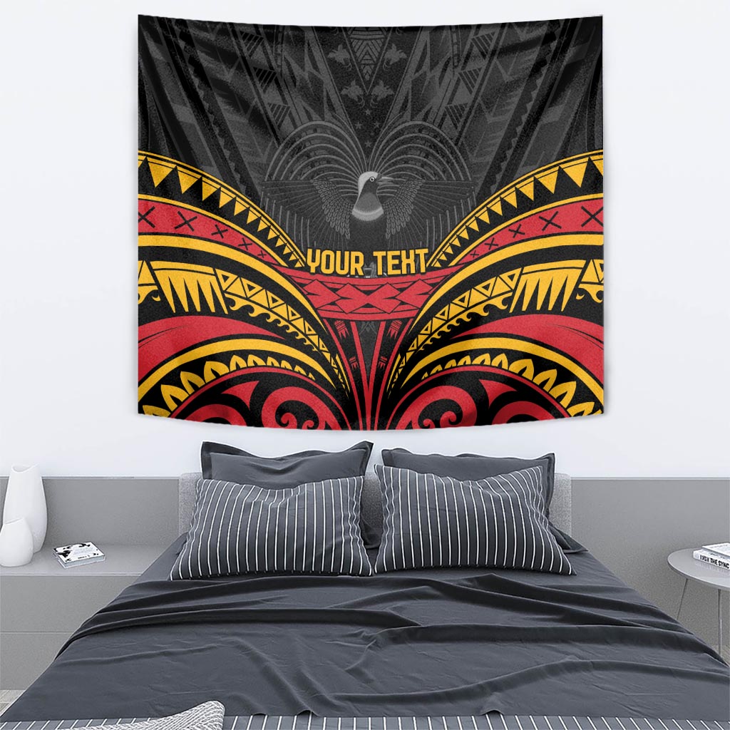 Custom Papua New Guinea Cricket Tapestry PNG Emblem Mix Polyneisan Pattern LT9 - Polynesian Pride