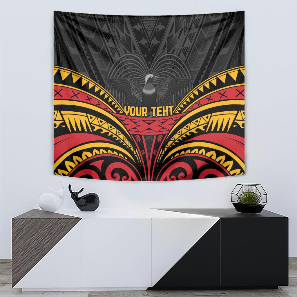 Custom Papua New Guinea Cricket Tapestry PNG Emblem Mix Polyneisan Pattern LT9 - Polynesian Pride