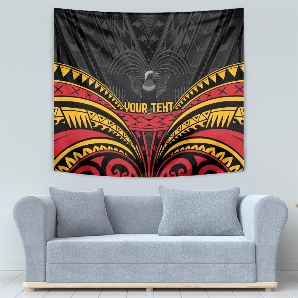 Custom Papua New Guinea Cricket Tapestry PNG Emblem Mix Polyneisan Pattern LT9 - Polynesian Pride