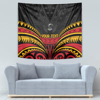 Custom Papua New Guinea Cricket Tapestry PNG Emblem Mix Polyneisan Pattern LT9 - Polynesian Pride