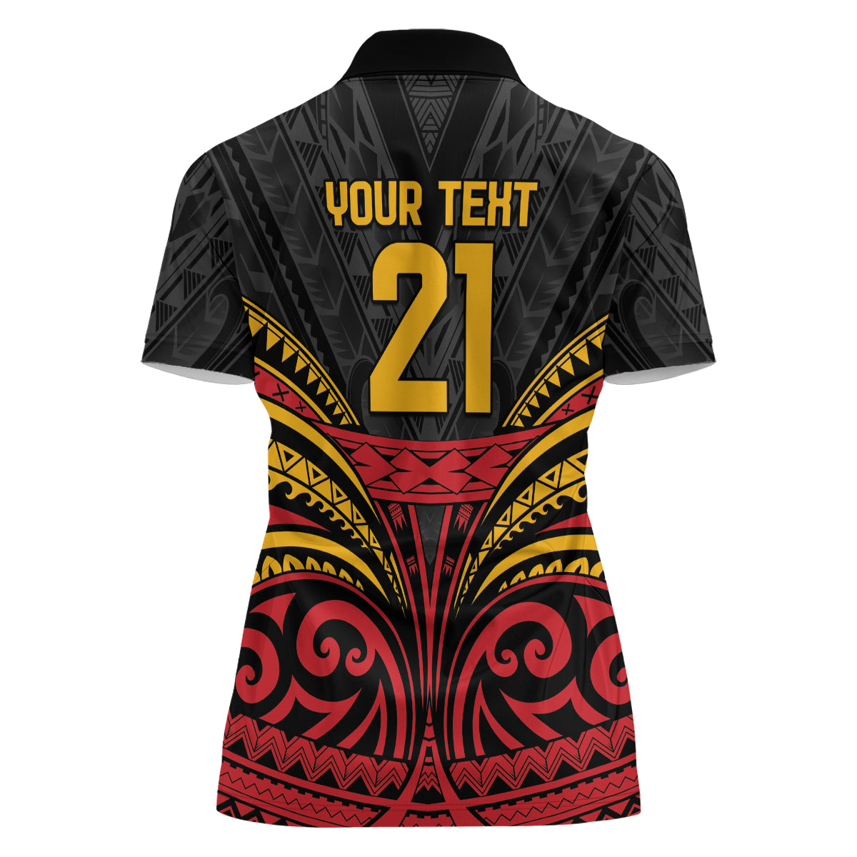 Custom Papua New Guinea Cricket Women Polo Shirt PNG Emblem Mix Polyneisan Pattern