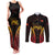 Custom Papua New Guinea Cricket Couples Matching Tank Maxi Dress and Long Sleeve Button Shirt Go Barramundis