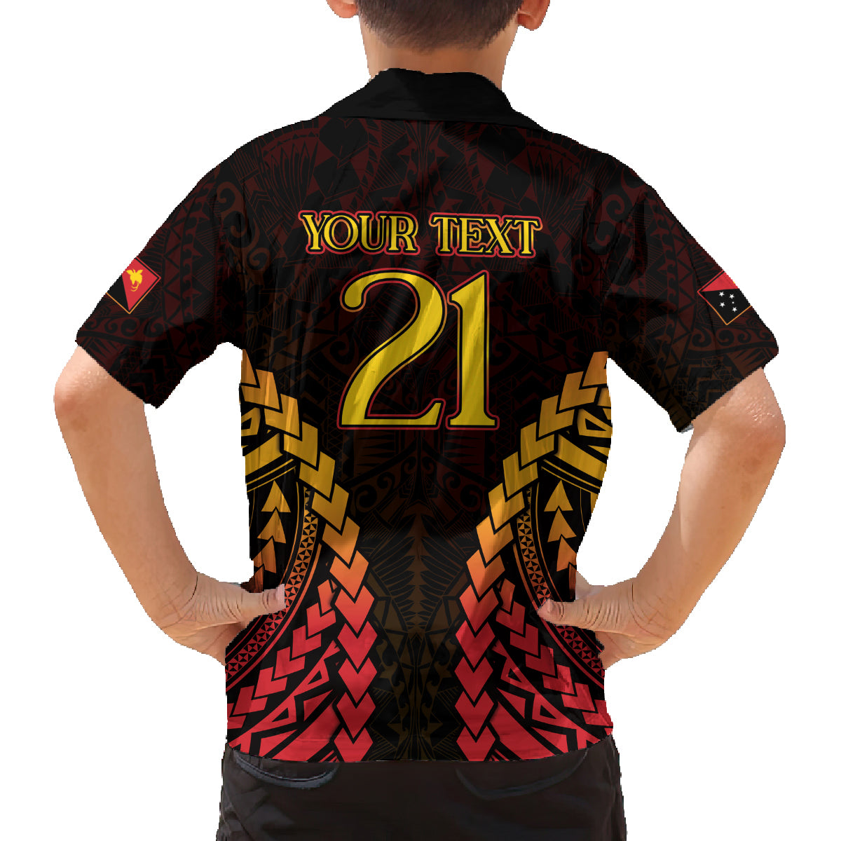 Custom Papua New Guinea Cricket Family Matching Off The Shoulder Long Sleeve Dress and Hawaiian Shirt Go Barramundis LT9 - Polynesian Pride