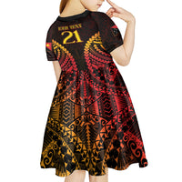 Custom Papua New Guinea Cricket Kid Short Sleeve Dress Go Barramundis
