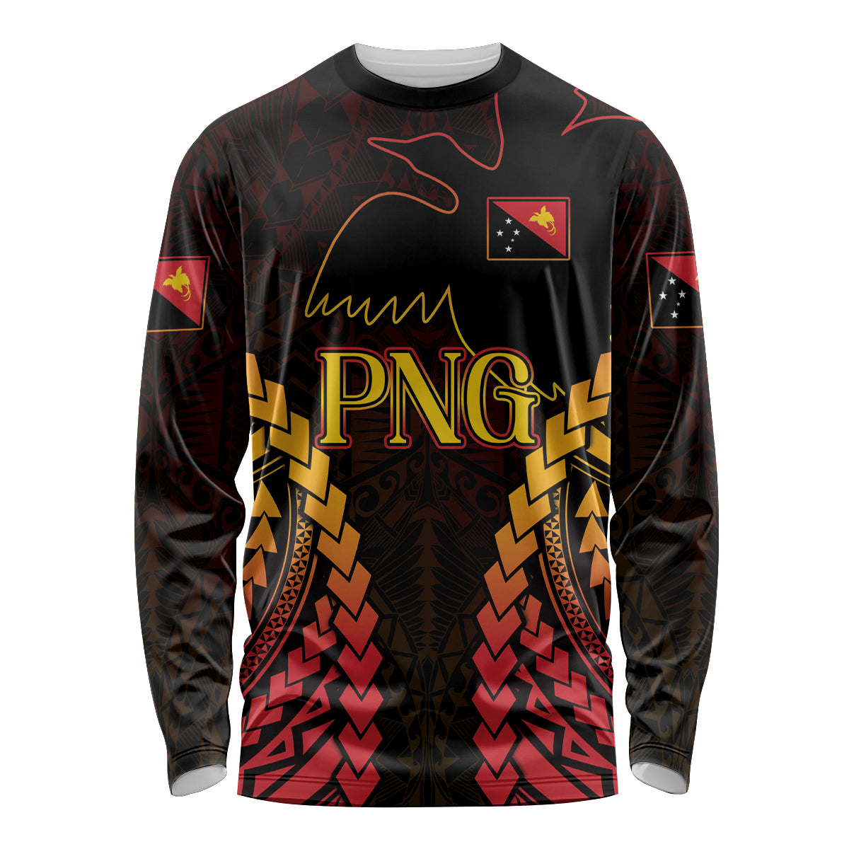 Custom Papua New Guinea Cricket Long Sleeve Shirt Go Barramundis LT9 Unisex Black - Polynesian Pride