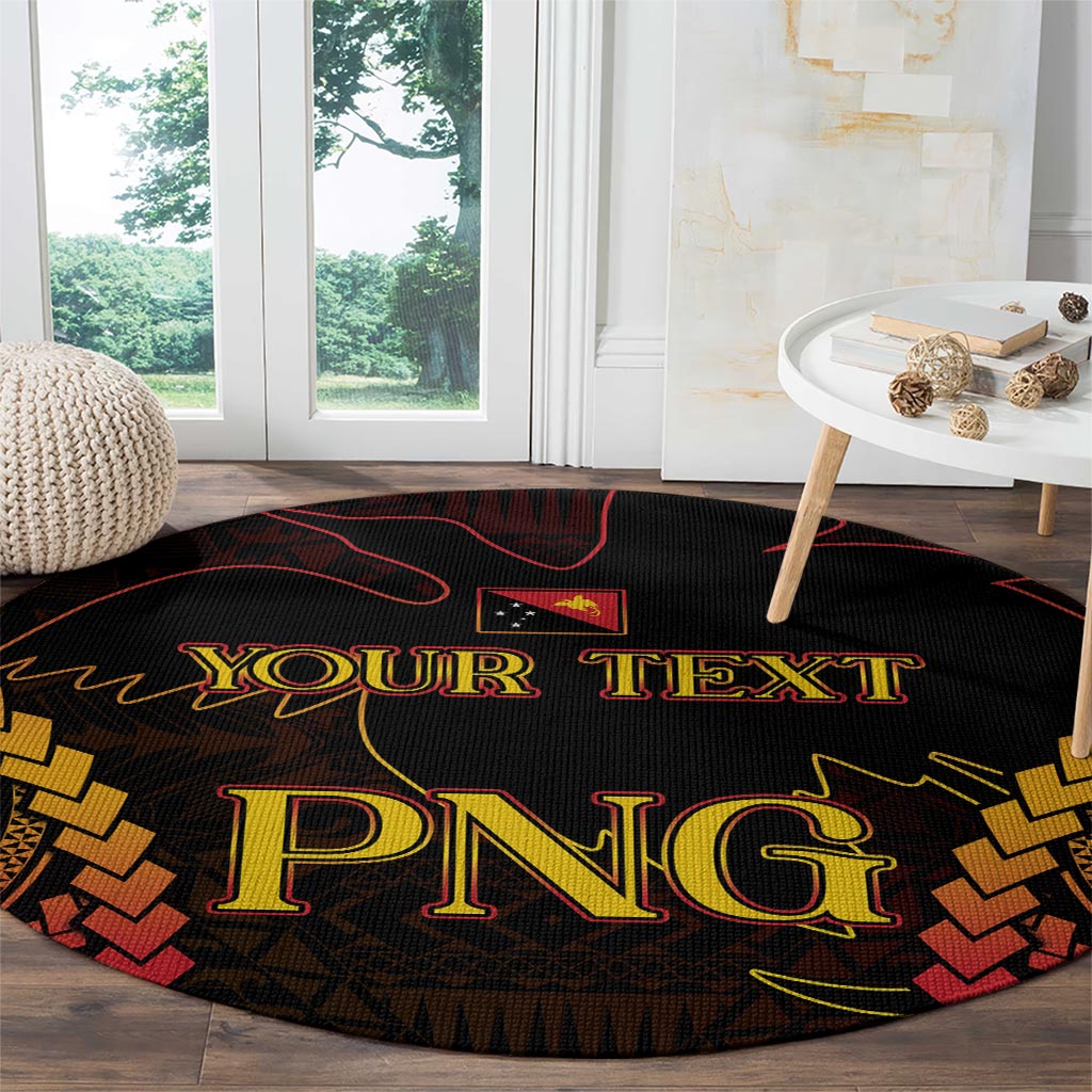 Custom Papua New Guinea Cricket Round Carpet Go Barramundis LT9 - Polynesian Pride