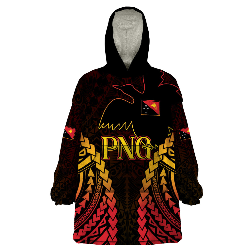 Custom Papua New Guinea Cricket Wearable Blanket Hoodie Go Barramundis LT9 One Size Black - Polynesian Pride