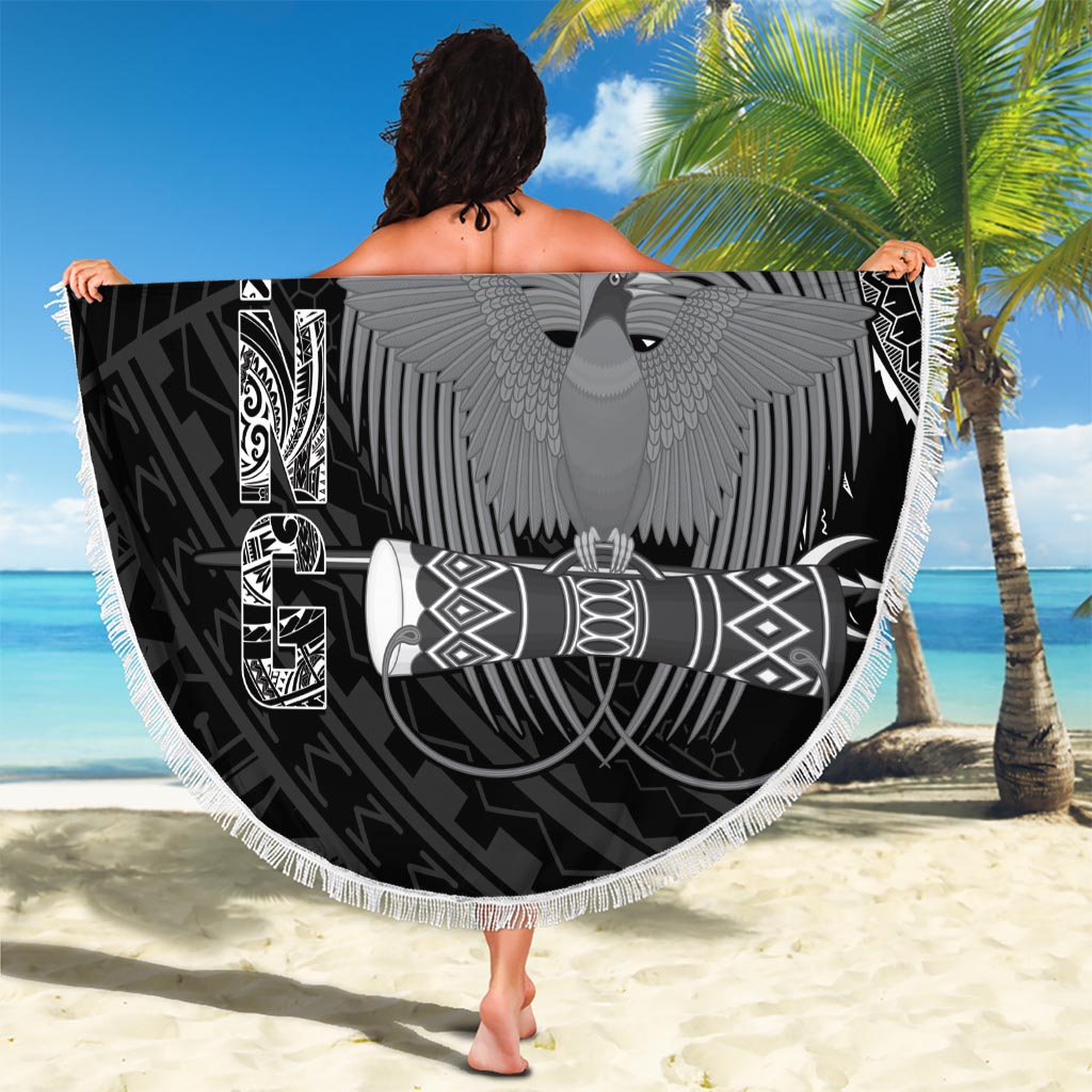 Custom Papua New Guinea Cricket Beach Blanket Tribal Bird of Paradise Tattoo