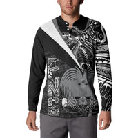 Custom Papua New Guinea Cricket Button Sweatshirt Tribal Bird of Paradise Tattoo LT9 - Polynesian Pride