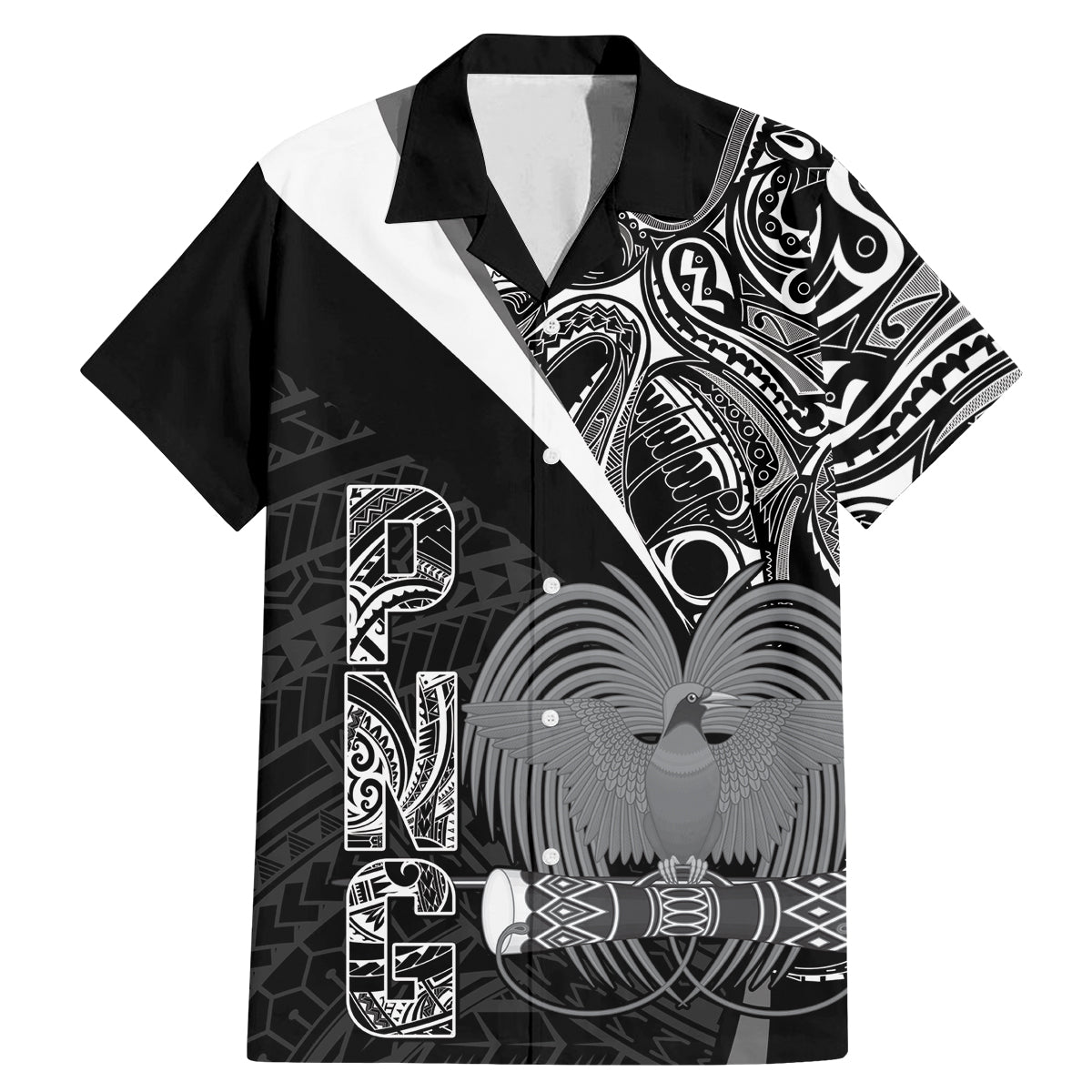 Custom Papua New Guinea Cricket Family Matching Mermaid Dress and Hawaiian Shirt Tribal Bird of Paradise Tattoo