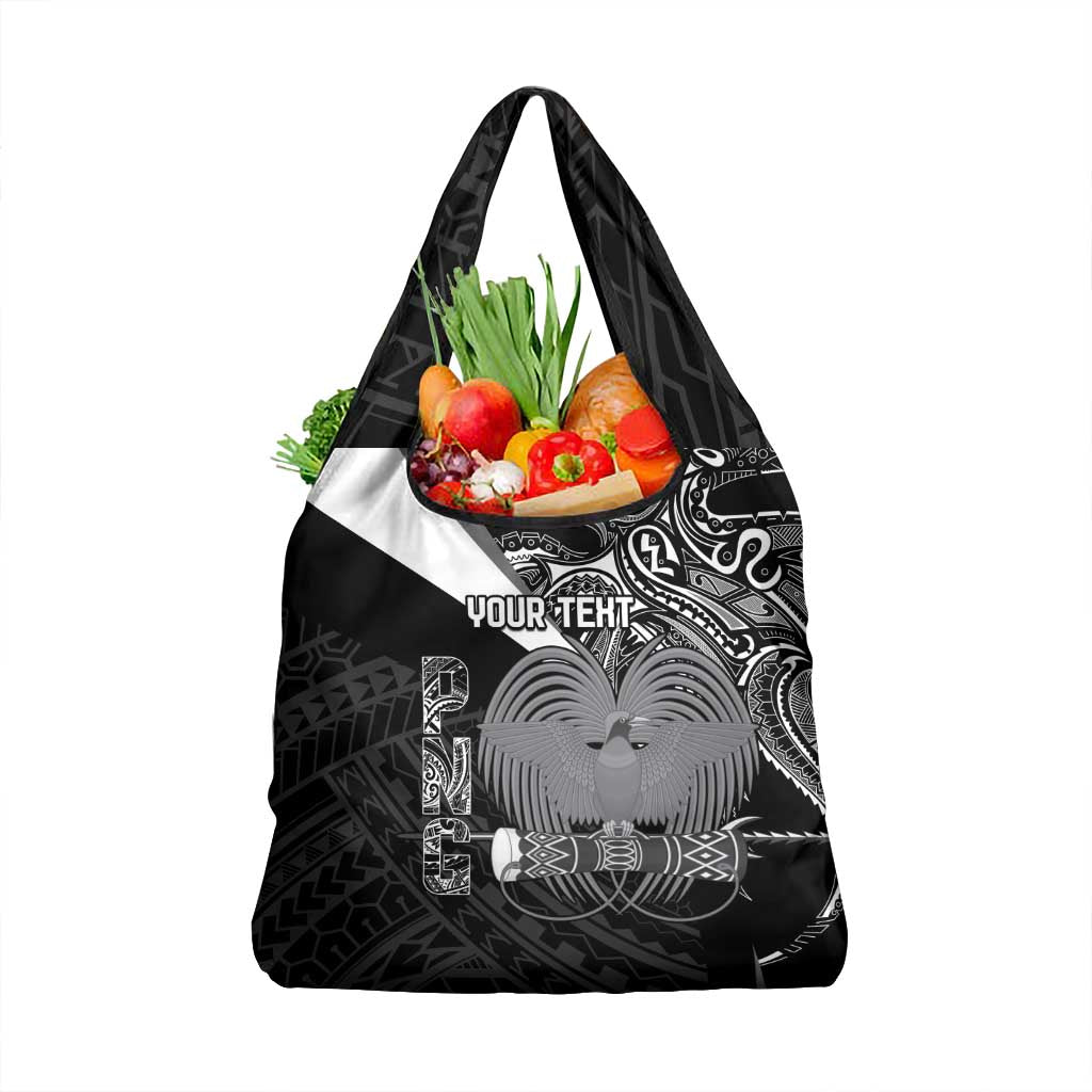 Custom Papua New Guinea Cricket Grocery Bag Tribal Bird of Paradise Tattoo