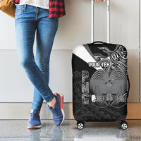 Custom Papua New Guinea Cricket Luggage Cover Tribal Bird of Paradise Tattoo