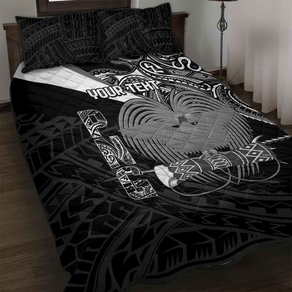 Custom Papua New Guinea Cricket Quilt Bed Set Tribal Bird of Paradise Tattoo LT9 Black - Polynesian Pride