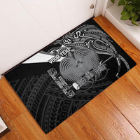 Custom Papua New Guinea Cricket Rubber Doormat Tribal Bird of Paradise Tattoo