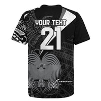 Custom Papua New Guinea Cricket Rugby Jersey Tribal Bird of Paradise Tattoo