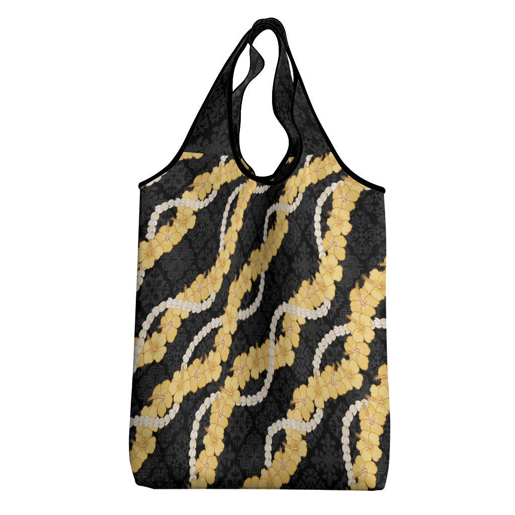 Aloha Melemele Hibiscus Pikake Lei Grocery Bag Hawaiian Quilt Pattern