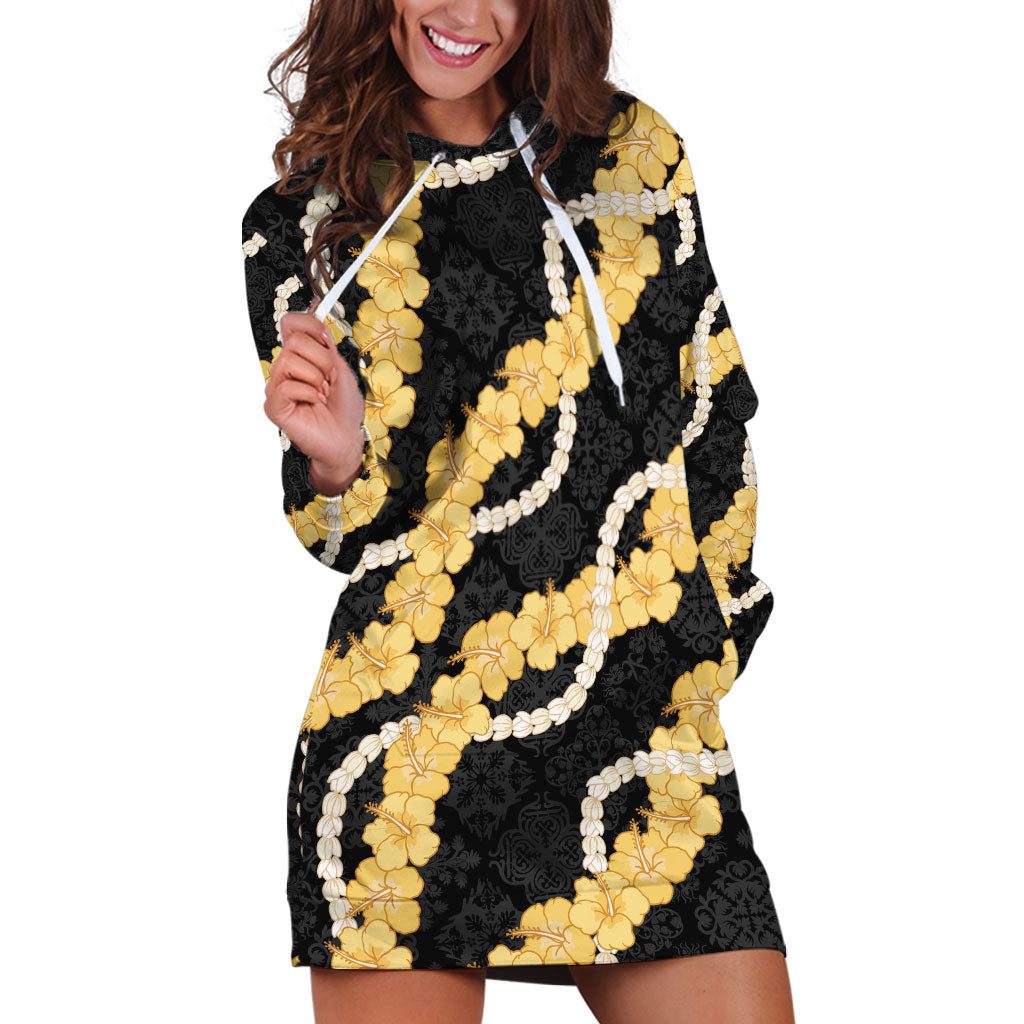 Aloha Melemele Hibiscus Pikake Lei Hoodie Dress Hawaiian Quilt Pattern