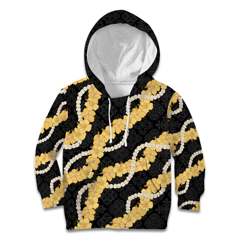 Aloha Melemele Hibiscus Pikake Lei Kid Hoodie Hawaiian Quilt Pattern