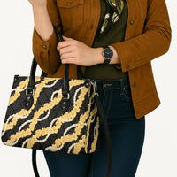 Aloha Melemele Hibiscus Pikake Lei Leather Bag Hawaiian Quilt Pattern