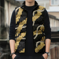 Aloha Melemele Hibiscus Pikake Lei Sleeveless Puffer Jacket Hawaiian Quilt Pattern