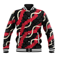Aloha Ula'ula Hibiscus Pikake Lei Baseball Jacket Hawaiian Quilt Pattern
