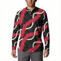 Aloha Ula'ula Hibiscus Pikake Lei Button Sweatshirt Hawaiian Quilt Pattern