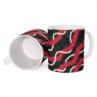 Aloha Ula'ula Hibiscus Pikake Lei Ceramic Mug Hawaiian Quilt Pattern
