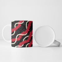 Aloha Ula'ula Hibiscus Pikake Lei Ceramic Mug Hawaiian Quilt Pattern