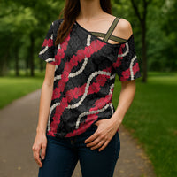 Aloha Ula'ula Hibiscus Pikake Lei Cross Shoulder Shirt Hawaiian Quilt Pattern