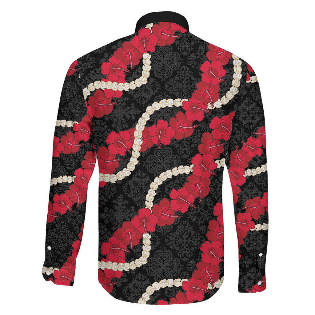 Aloha Ula'ula Hibiscus Pikake Lei Family Matching Off Shoulder Short Dress and Hawaiian Shirt Hawaiian Quilt Pattern LT9 - Polynesian Pride
