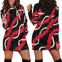 Aloha Ula'ula Hibiscus Pikake Lei Hoodie Dress Hawaiian Quilt Pattern