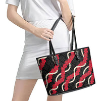 Aloha Ula'ula Hibiscus Pikake Lei Leather Tote Bag Hawaiian Quilt Pattern