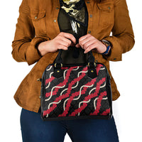 Aloha Ula'ula Hibiscus Pikake Lei Shoulder Handbag Hawaiian Quilt Pattern