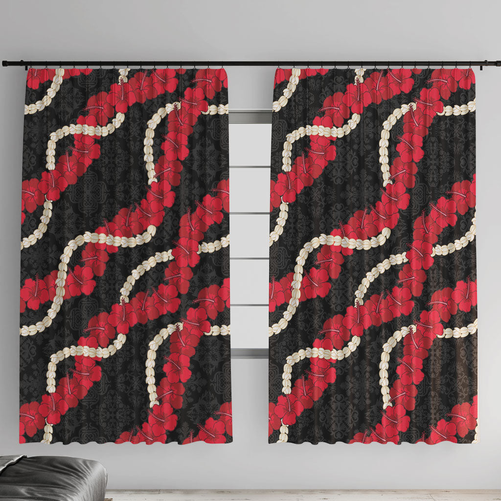 Aloha Ula'ula Hibiscus Pikake Lei Window Curtain Hawaiian Quilt Pattern