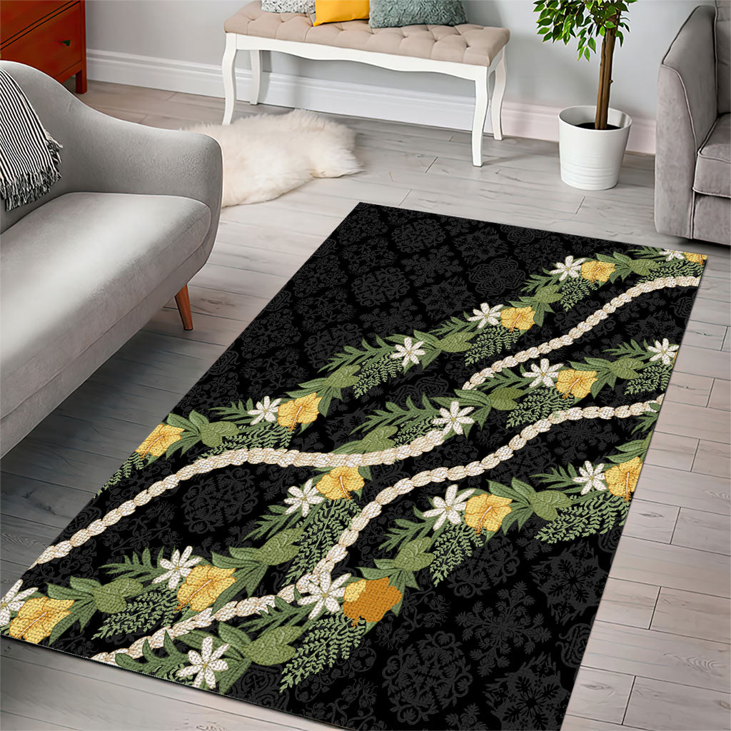 Puakenikeni Anthurium Pikake Lei Area Rug Hawaiian Quilt Pattern