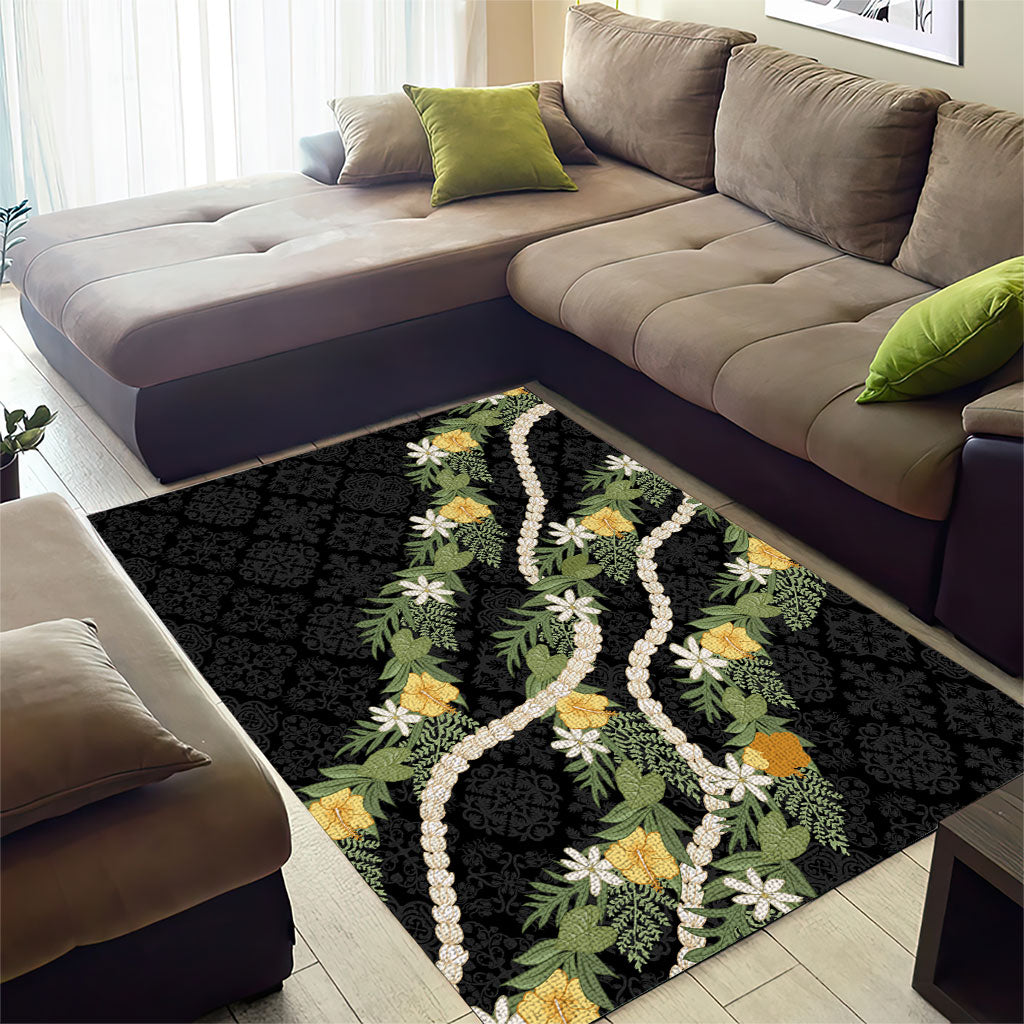 Puakenikeni Anthurium Pikake Lei Area Rug Hawaiian Quilt Pattern