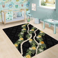 Puakenikeni Anthurium Pikake Lei Area Rug Hawaiian Quilt Pattern