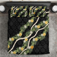 Puakenikeni Anthurium Pikake Lei Bedding Set Hawaiian Quilt Pattern