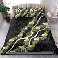 Puakenikeni Anthurium Pikake Lei Bedding Set Hawaiian Quilt Pattern