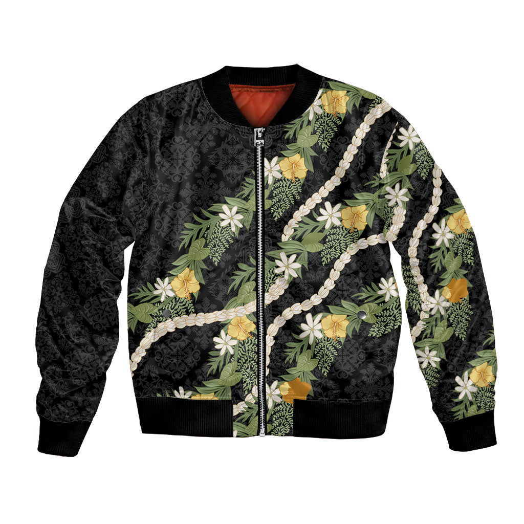 Puakenikeni Anthurium Pikake Lei Bomber Jacket Hawaiian Quilt Pattern