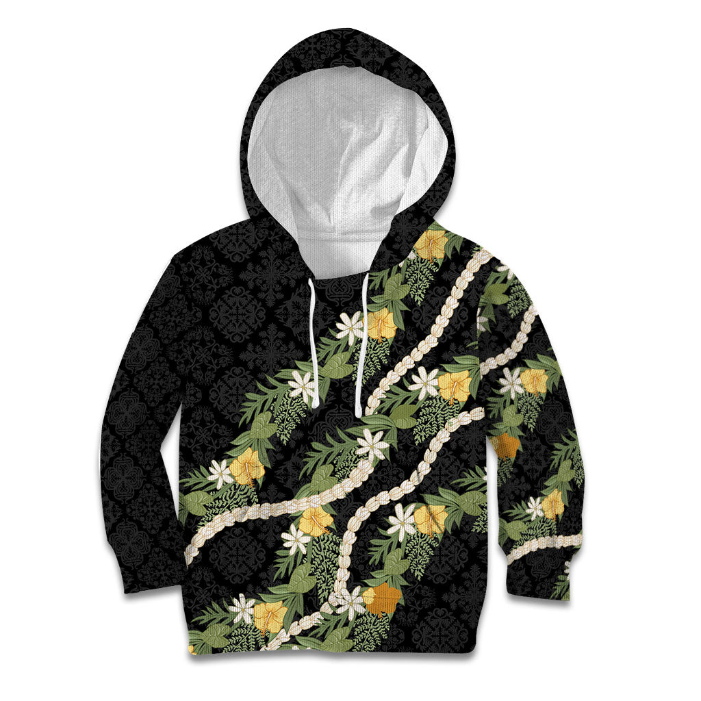 Puakenikeni Anthurium Pikake Lei Kid Hoodie Hawaiian Quilt Pattern