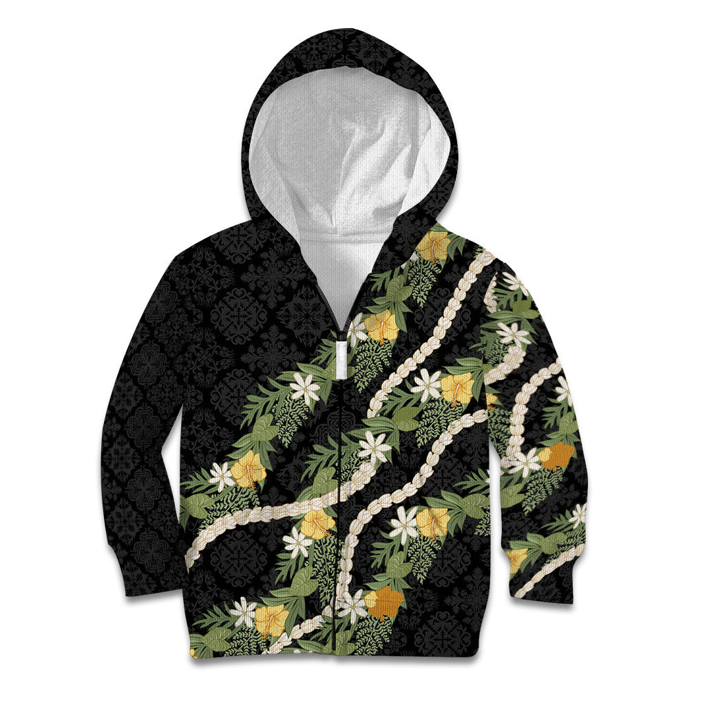 Puakenikeni Anthurium Pikake Lei Kid Hoodie Hawaiian Quilt Pattern