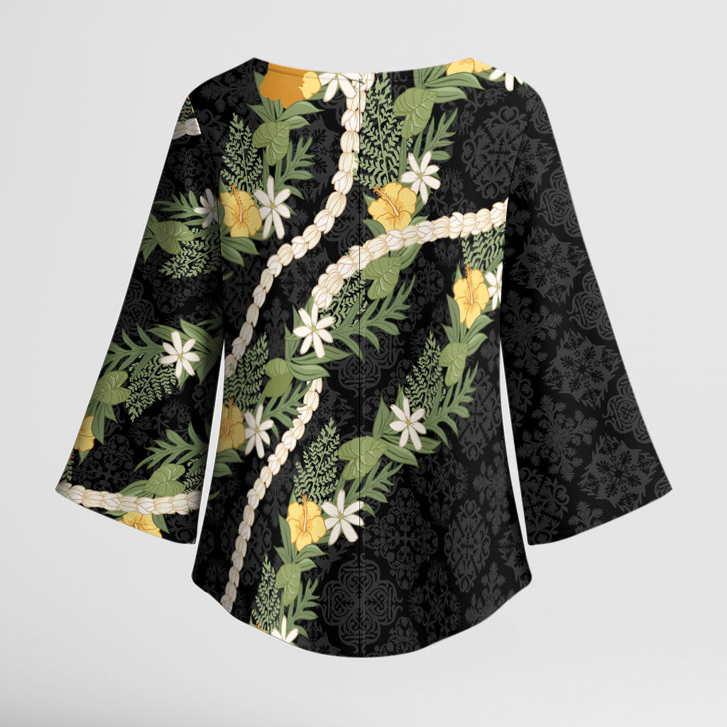Puakenikeni Anthurium Pikake Lei Kimono Sleeve Blouse Hawaiian Quilt Pattern