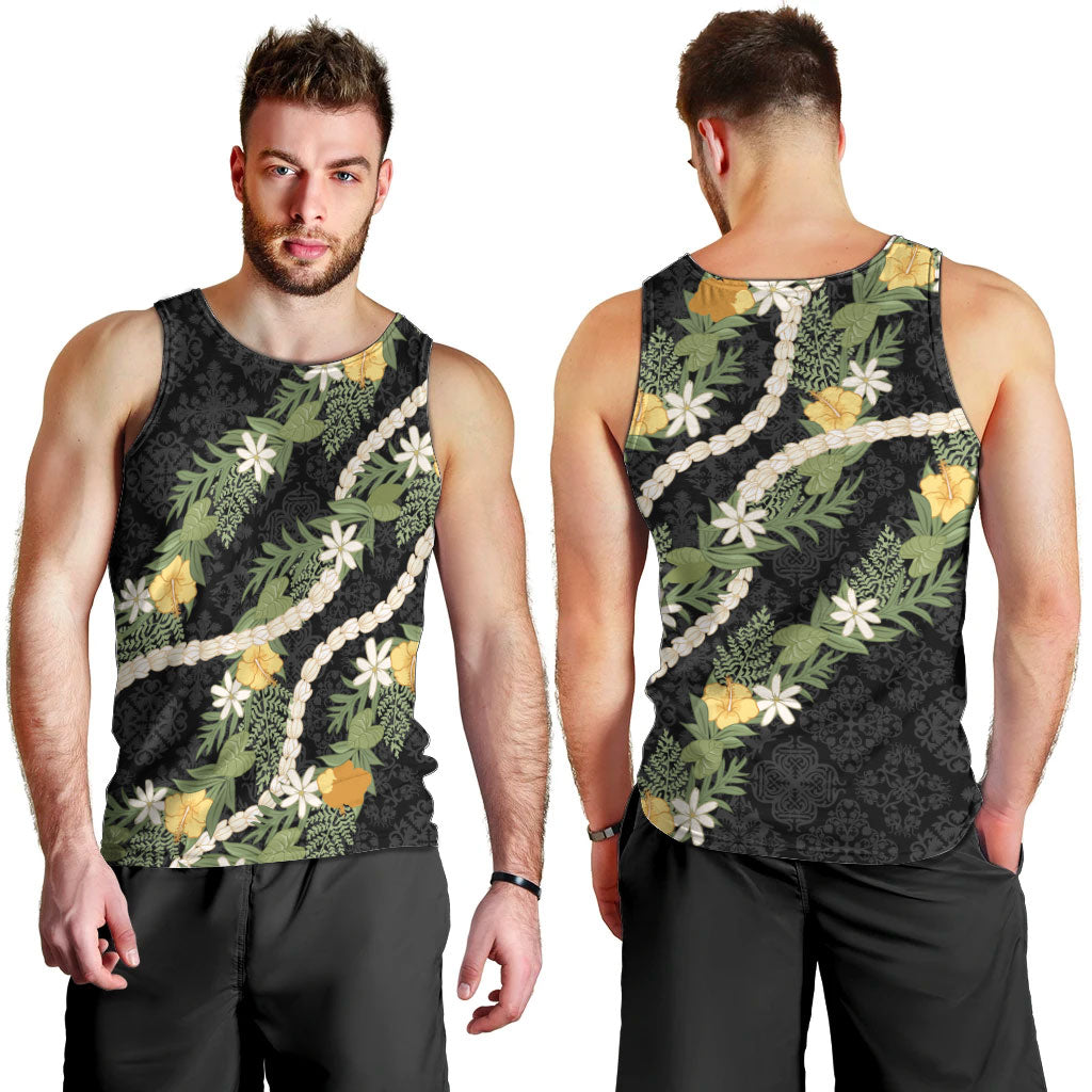 Puakenikeni Anthurium Pikake Lei Men Tank Top Hawaiian Quilt Pattern
