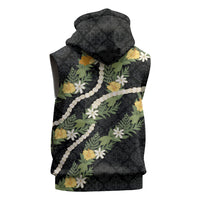 Puakenikeni Anthurium Pikake Lei Sleeveless Hoodie Hawaiian Quilt Pattern