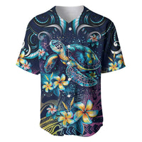 Plumeria Turtles Traditional Tribal Baseball Jersey LT9 Black - Polynesian Pride