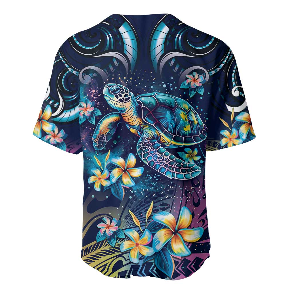 Plumeria Turtles Traditional Tribal Baseball Jersey LT9 - Polynesian Pride